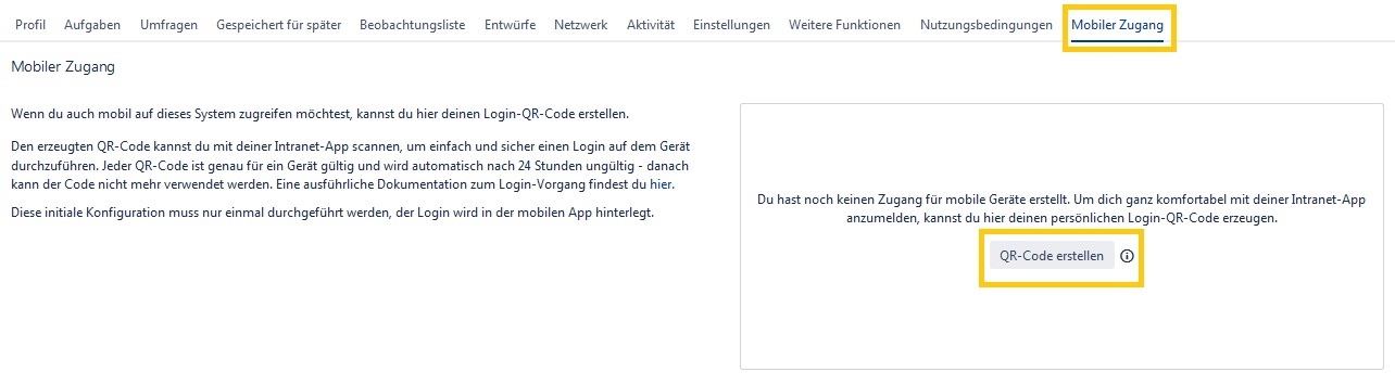 QR-Code erstellen Bildschirm