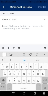 Microblog erstellen Ansicht