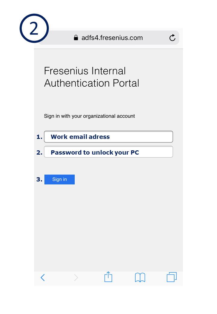 askFresenius pantalla de ingreso al sistema